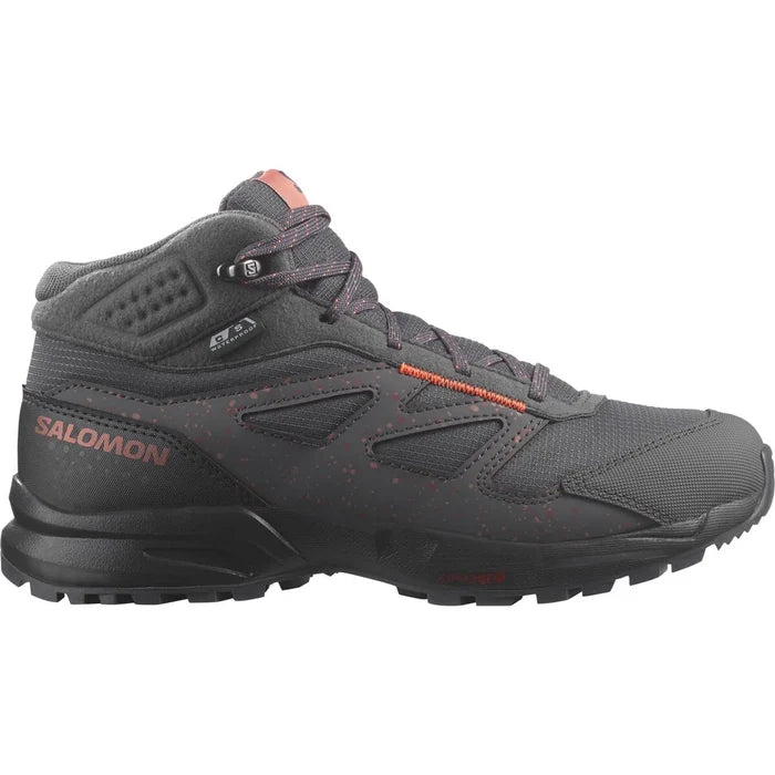 SALOMON OUTWAY MID CSWP J hiking shoes - black/grey/peach