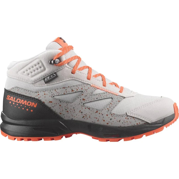 SALOMON OUTWAY MID CSWP J hiking shoes - grey/orange