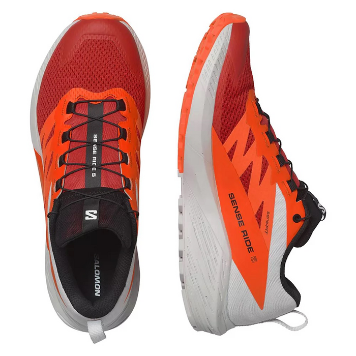 SALOMON SENSE RIDE 5 trail running shoes - grey/orange/red