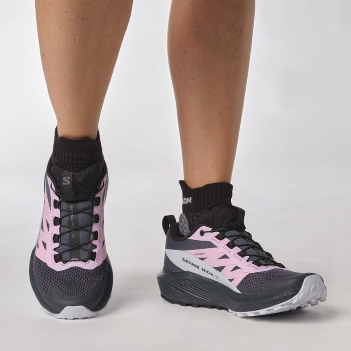 SALOMON SENSE RIDE 5 W trail running shoes - black/grey/pink