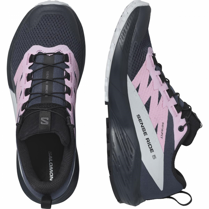 SALOMON SENSE RIDE 5 W trail running shoes - black/grey/pink