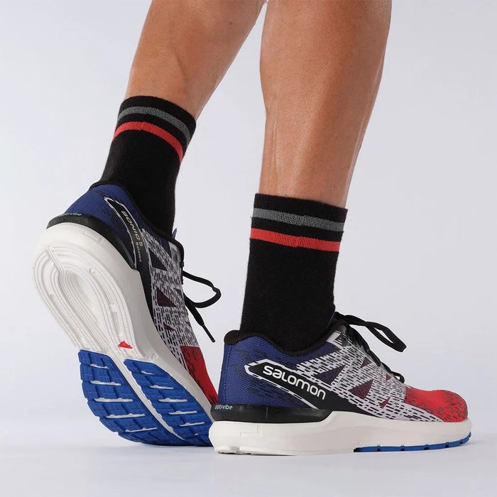 SALOMON SONIC 5 BALANCE trail running shoes - red/blue/black