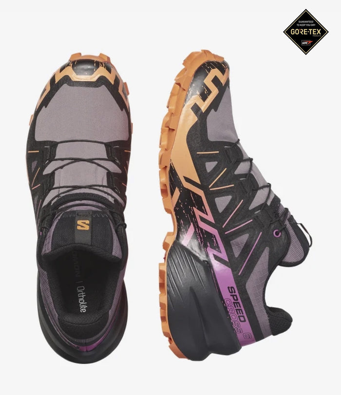 SALOMON SPEEDCROSS 6 GORE - TEX W trail running shoes - orange/violet - SALOMON - Evelostore