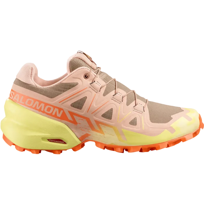 SALOMON SPEEDCROSS 6 W trail running shoes - peach/yellow