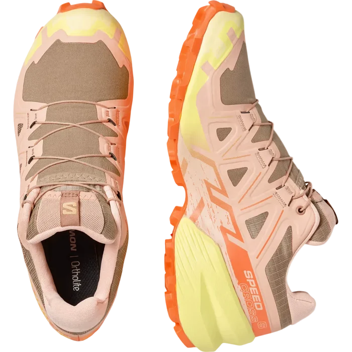 SALOMON SPEEDCROSS 6 W trail running shoes - peach/yellow
