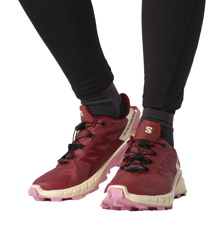 SALOMON SUPERCROSS 4 GTX W trail running shoes - dark red/beige