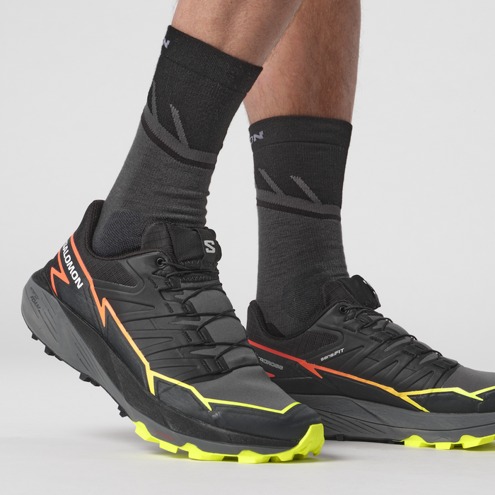 SALOMON THUNDERCROSS trail running shoes - black/orange/yellow