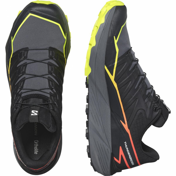 SALOMON THUNDERCROSS trail running shoes - black/orange/yellow