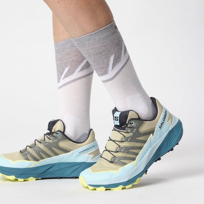 SALOMON THUNDERCROSS W trail running shoes - green/light blue/grey