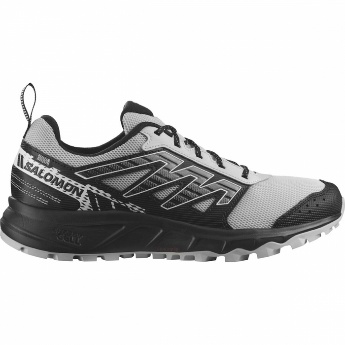SALOMON WANDER trail running shoes - grey/white/black