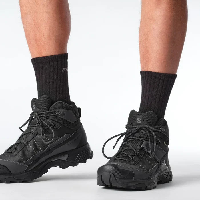 SALOMON X Ultra 5 Mid WIDE GTX hiking boots - black/grey