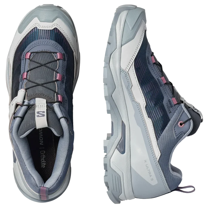 SALOMON X ULTRA 5 W hiking boots - white/grey/pink