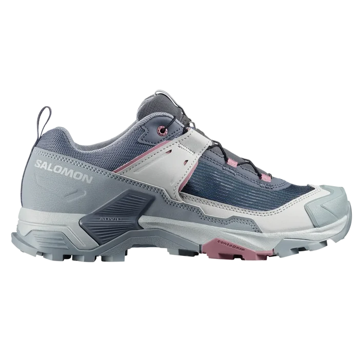 SALOMON X ULTRA 5 W hiking boots - white/grey/pink