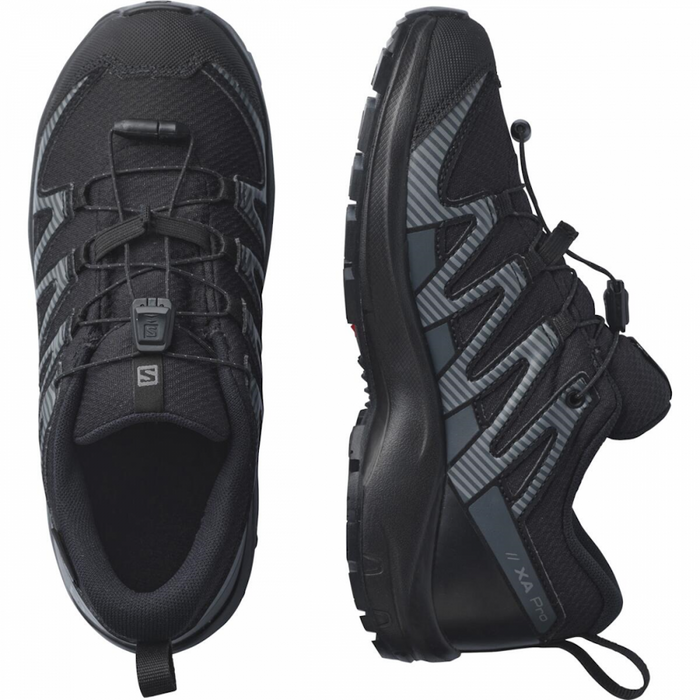 SALOMON XA PRO V8 CSWP J trail running shoes - black/grey