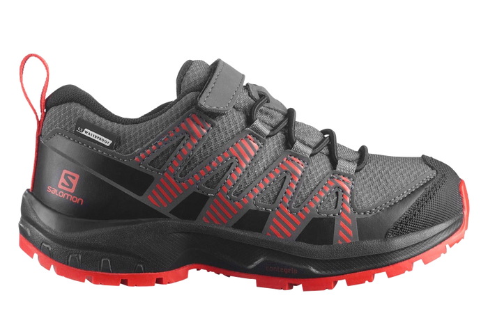 SALOMON XA PRO V8 CSWP K trail running shoes - black/grey/red