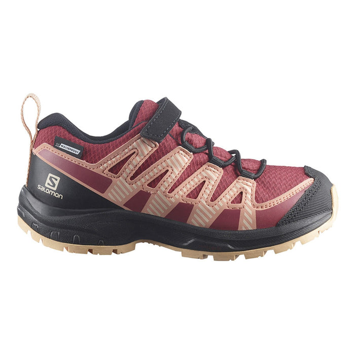 SALOMON XA PRO V8 CSWP K trail running shoes - black/peach/red