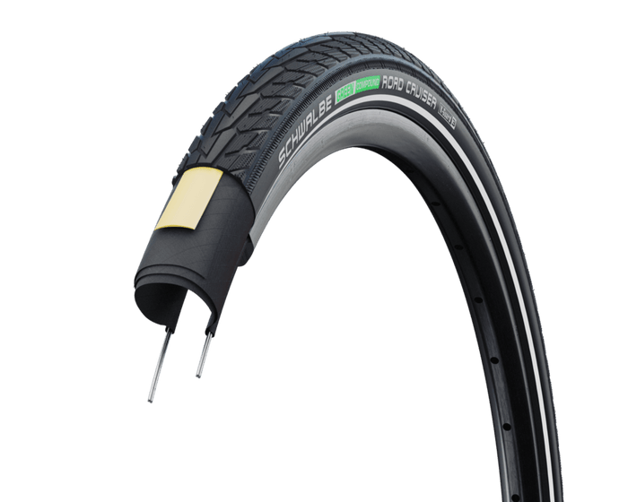 SCHWALBE ROAD CRUISER 28" tire - K - Guard | Green Compound | Black+Reflex - SCHWALBE - Evelostore