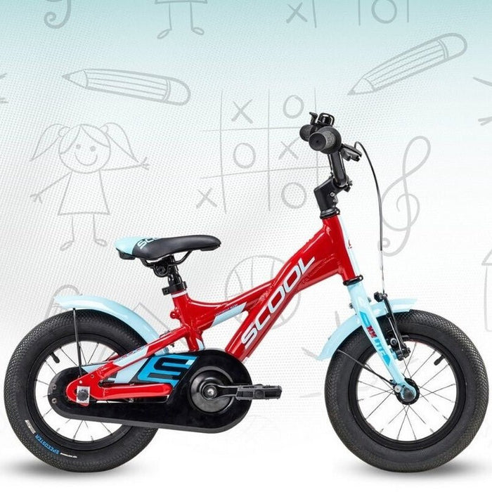 S'COOL XXLITE 12 kids bicycle - red/light blue - S'COOL - Evelostore