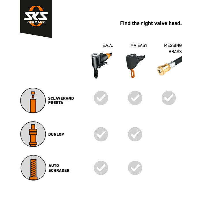 SKS RENNKOMPRESSOR floor pump - orange - SKS - Evelostore