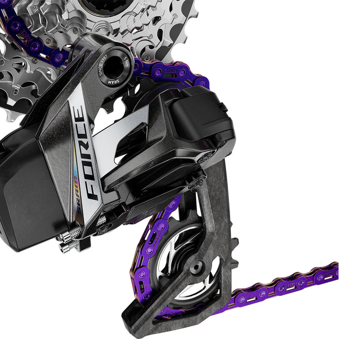 SRAM FORCE AXS E1 Flattop 12/13-speed Chain - purple with powerlock