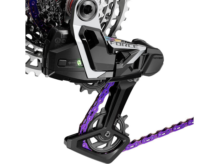 SRAM FORCE AXS E1 Flattop 12/13-speed Chain - purple with powerlock
