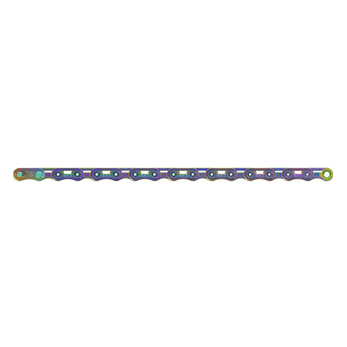 SRAM RED AXS E1 Flattop 12/13-speed chain - Rainbow with PowerLock