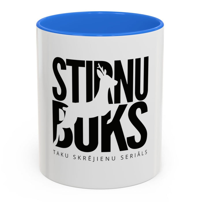 STIRNU BUKS ceramic mug with colourful inside and handle – blue - ELEVEN SPORTSWEAR - Evelostore