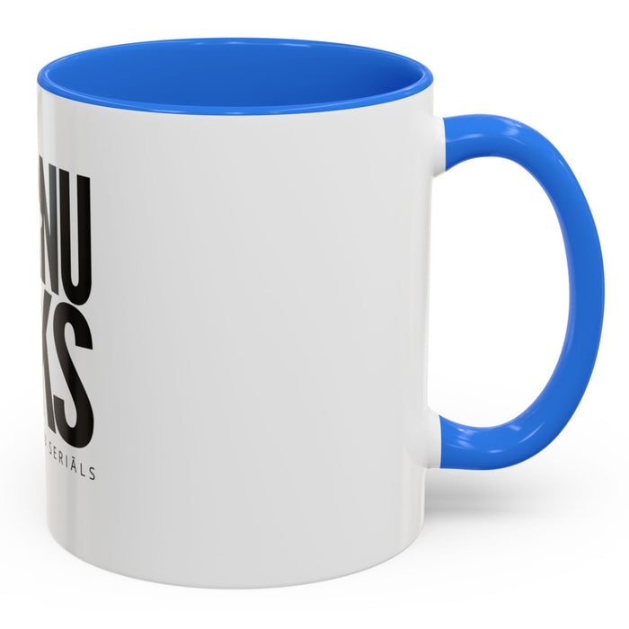 STIRNU BUKS ceramic mug with colourful inside and handle – blue - ELEVEN SPORTSWEAR - Evelostore