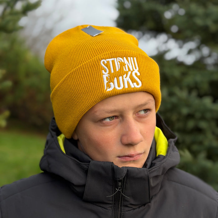 STIRNU BUKS cuff knit beanie – mustard - ELEVEN SPORTSWEAR - Evelostore