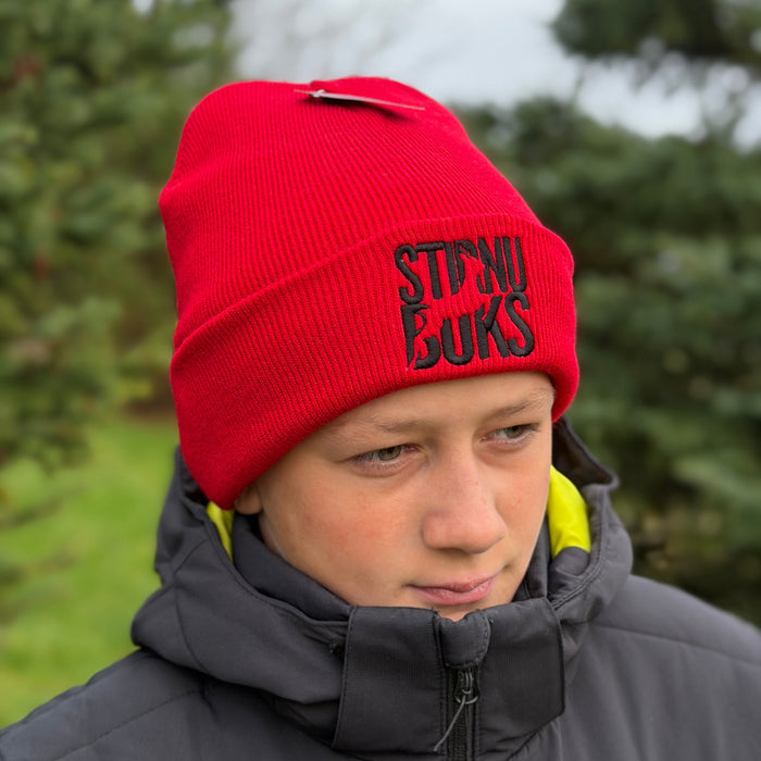 STIRNU BUKS cuff knit beanie – red - ELEVEN SPORTSWEAR - Evelostore
