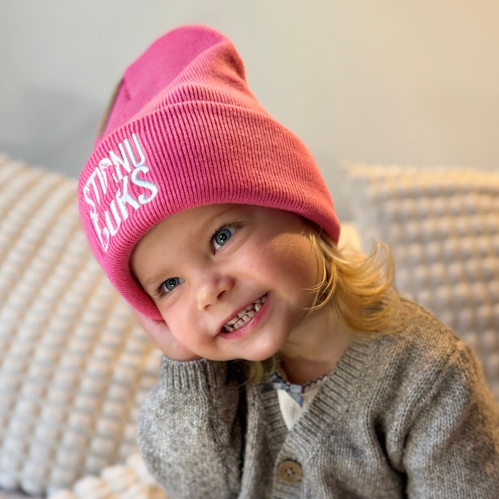 STIRNU BUKS cuff knit beanie – true pink - ELEVEN SPORTSWEAR - Evelostore