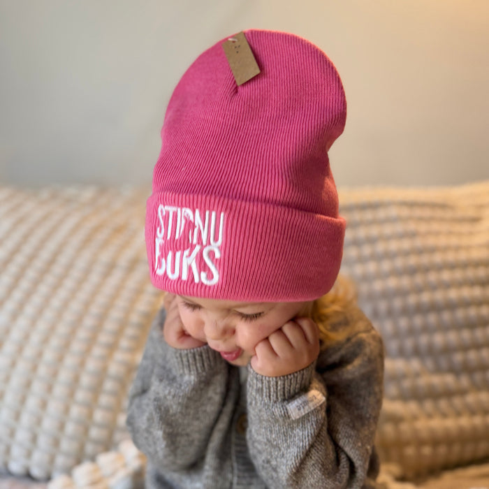 STIRNU BUKS cuff knit beanie – true pink - ELEVEN SPORTSWEAR - Evelostore