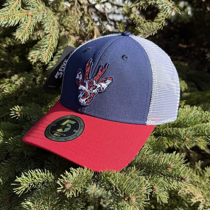 STIRNU BUKS Curved trucker Cap FIVESTARS blue/red - ELEVEN SPORTSWEAR - Evelostore