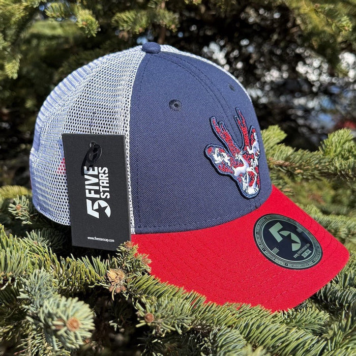 STIRNU BUKS Curved trucker Cap FIVESTARS blue/red - ELEVEN SPORTSWEAR - Evelostore