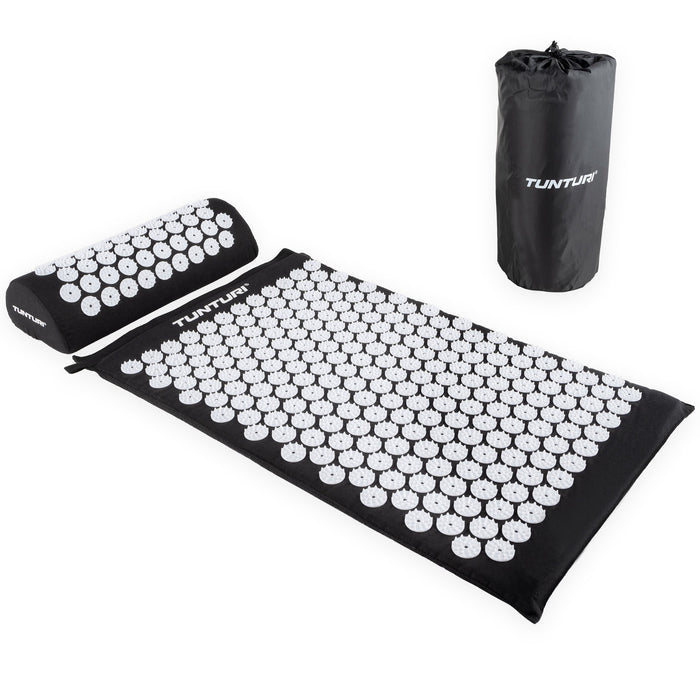 TUNTURI acupressure mat with pillow, 68x42x2 cm - black - TUNTURI - Evelostore