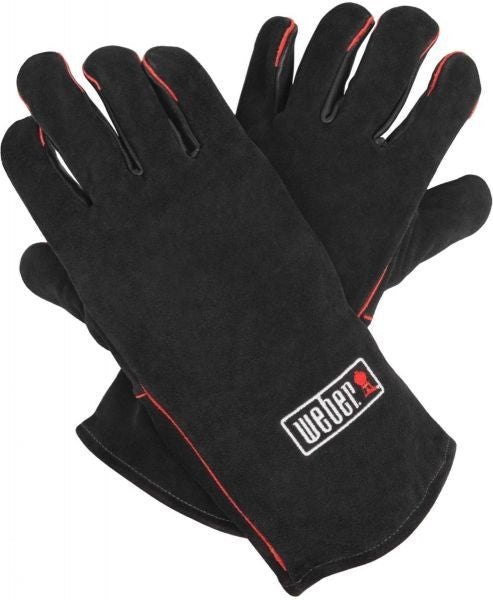 WEBER BBQ LEATHER GLOVES - black, 17896 - WEBER - Evelostore