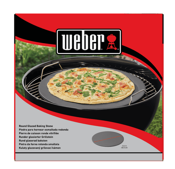 WEBER ROUND GLAZED BAKING STONE 36cm, 18412 - WEBER - Evelostore