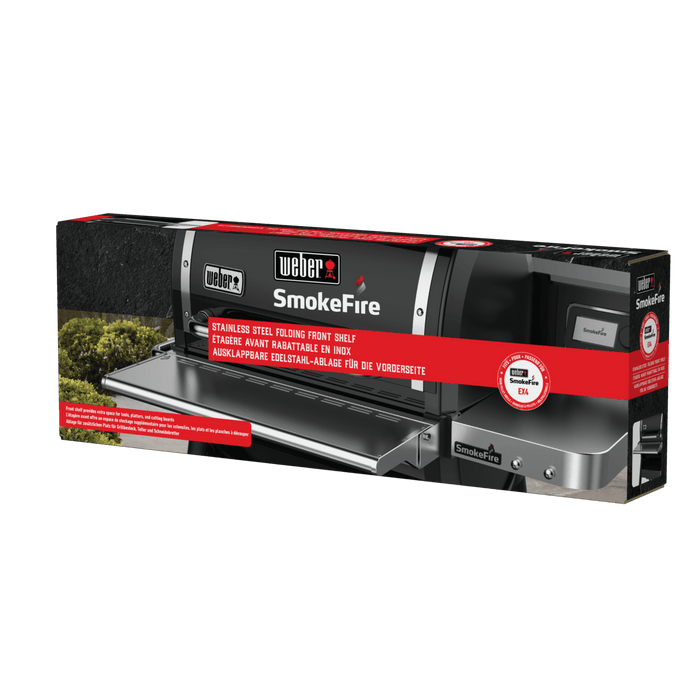 WEBER SmokeFire Stainless Steel Folding Front Shelf (EX4), 7002 - WEBER - Evelostore