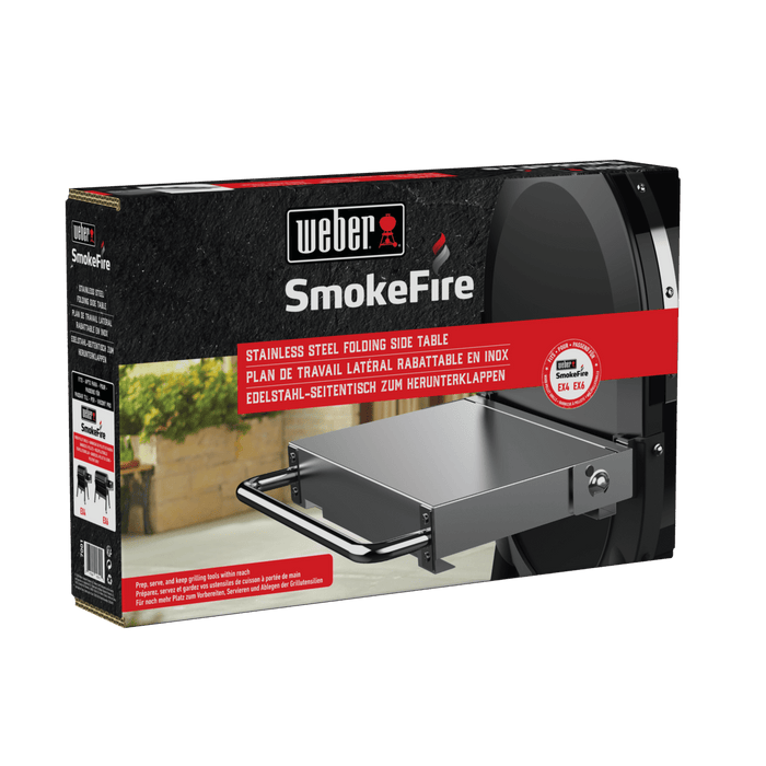 WEBER SmokeFire Stainless Steel Folding Side table, 7001 - WEBER - Evelostore