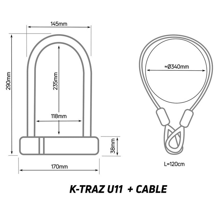ZEFAL K - TRAZ U11 CABLE bike lock - black - ZEFAL - Evelostore
